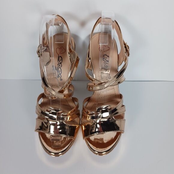 Rose Gold Platform Heels Size 6.5  New DbDk "Inspire" - Picture 4 of 10